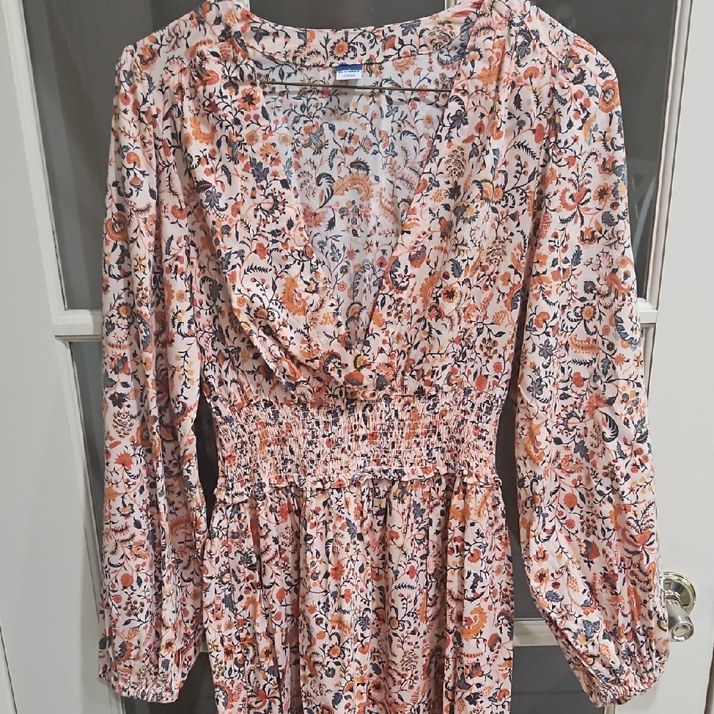 Old Navy Pink Cowl Neck Sundress with Bishop Sleeves Small, New W/O Tags Never W